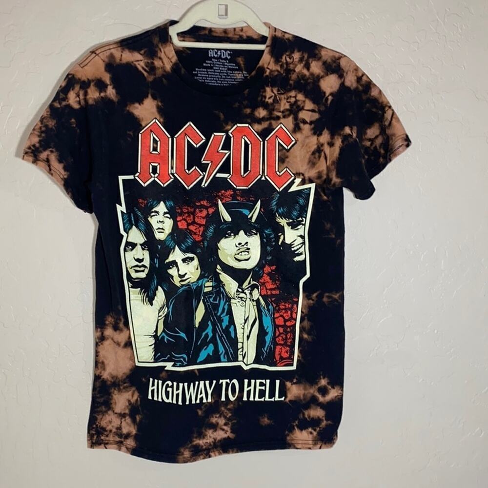 AC/DC tie dye band tee